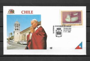 WIZYTA JANA PAWŁA II CHILE-LASERENA KOPERTA