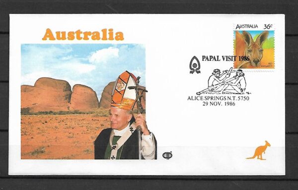 WIZYTA JANA PAWŁA II AUSTRALIA-ALICE-SPRINGS KOPERTA
