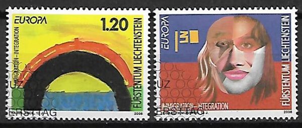 EUROPA LIECHTENSTEIN MI.1400-1401 KASOWANY