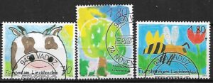 RYSUNEK DZIECIĘCY LIECHTENSTEIN MI.1336-1338 KASOWANY