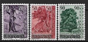KAPLICZKA I DRZEWA LIECHTENSTEIN MI.377-379 KASOWANY