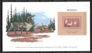 RENIFER GRUZJA KOLEKCJA ZWIERZĄT ŚWIATA NA KARCIE