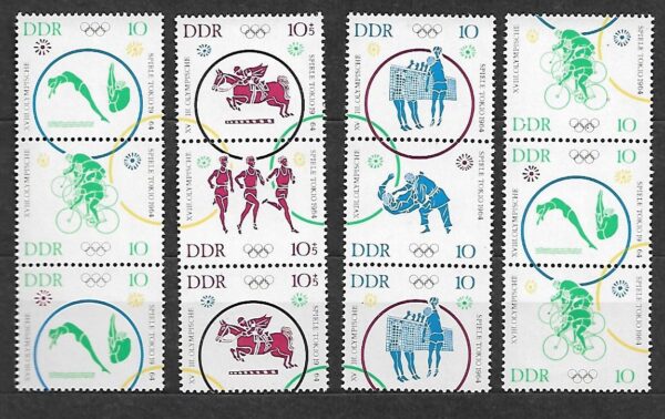 OLIMPIADA LETNIA DDR MI.1039-1044**KOMBINACJE PIONOWE