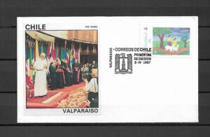 WIZYTA JANA PAWŁA II CHILE-VALPARAISO KOPERTA