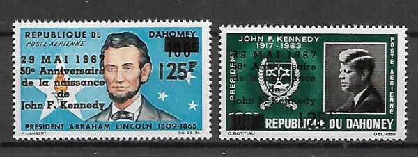 J.F.KENNEDY I A.LINCOLN DAHOMEY MI.313-314**