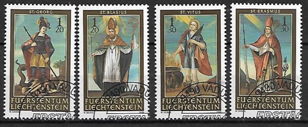 ŚWIĘCI LIECHTENSTEIN MI.1326-1329 KASOWANY