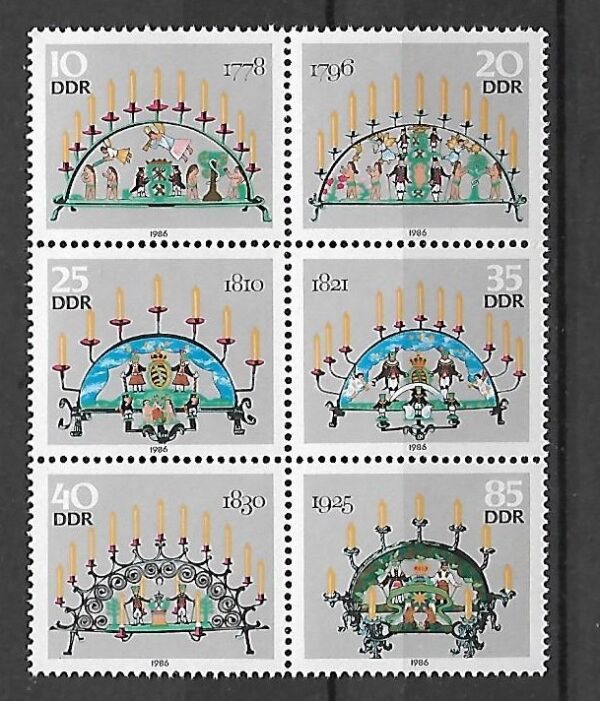 ŚWIECZNIKI DDR MI.3057-3062**