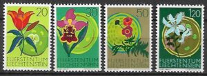 KWIATY LIECHTENSTEIN MI.521-524**
