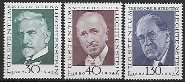SŁAWNI LUDZIE LIECHTENSTEIN MI.570-572**