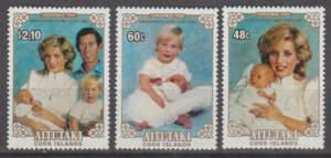 KSIĘŻNA DIANA AITUTAKI MI.548-550**