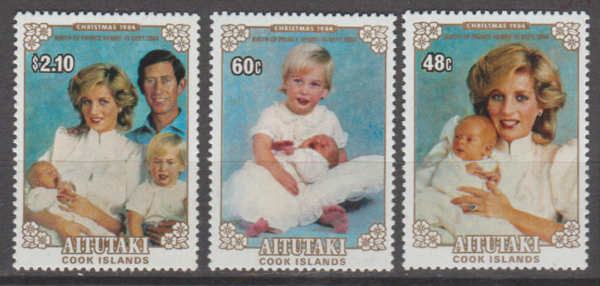 KSIĘŻNA DIANA AITUTAKI MI.548-550**