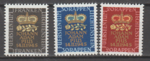 ROCZNICA LIECHTENSTEIN MI.240-242**