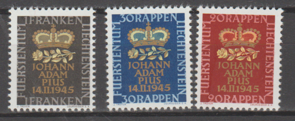 ROCZNICA LIECHTENSTEIN MI.240-242**