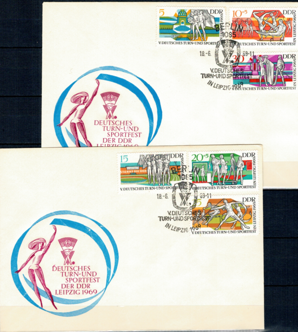FDC NIEMIECKI FESTIWAL GIMNASTYKI I SPORTU DDR MI.1483-1488