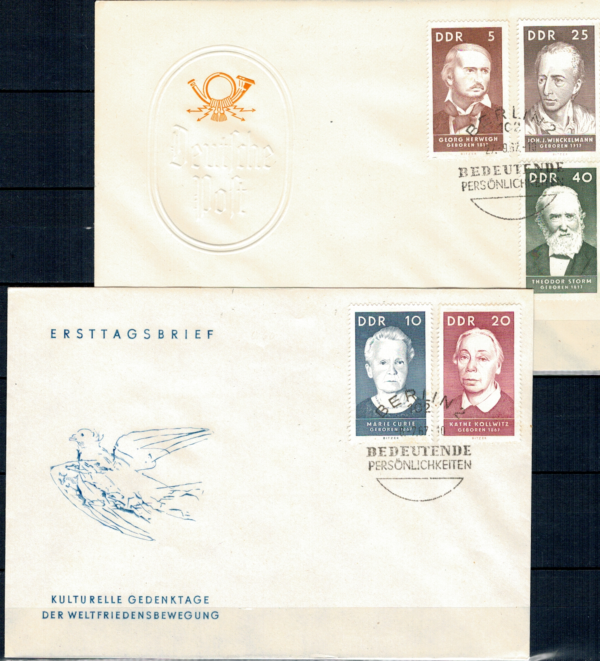 FDC KULTUROWE OBCHODY ŚWIATOWEGO RUCHU POKOJOWEGO DDR MI.1293-1297