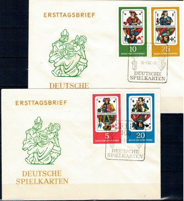 FDC NIEMIECKIE KARTY DO GRY DDR MI.1298-1301