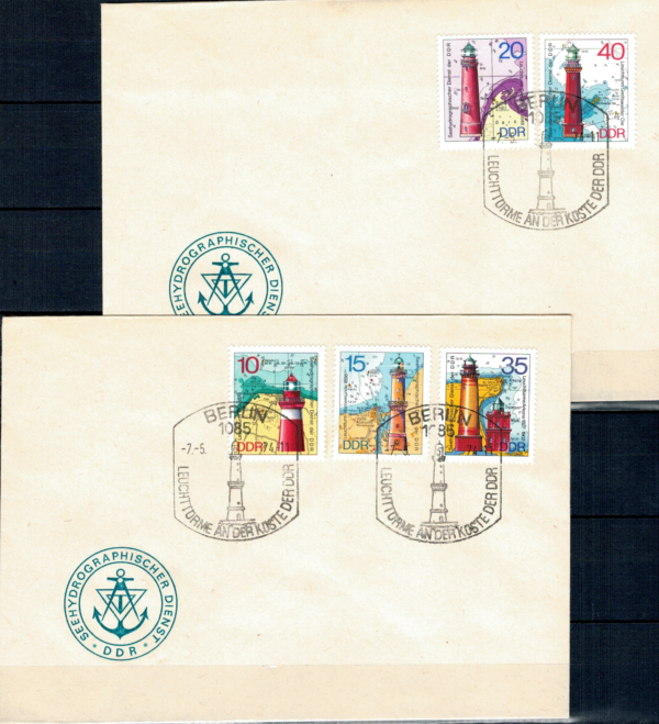 FDC LATARNIE MORSKIE DDR MI.1953-1957