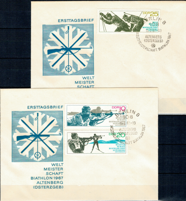 FDC MISTRZOSTWA ŚWIATA W BIATHLONIE DDR MI.1251-1253