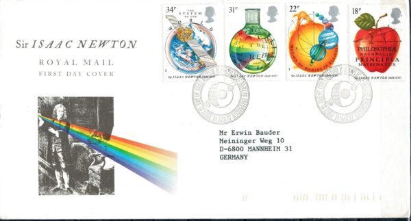 FDC ISAAC NEWTON ANGLIA MI.1101-1104 NR1