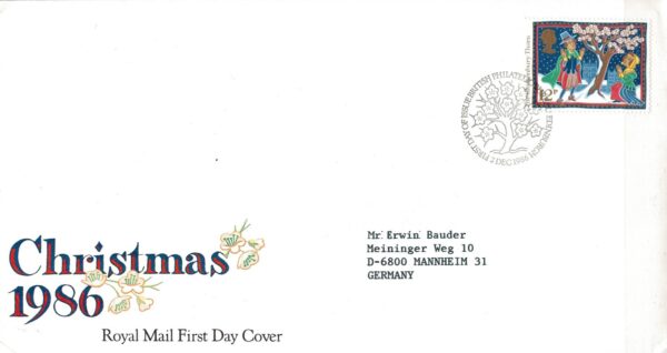 FDC BOŻE NARODZENIE ANGLIA MI.1096 NR1