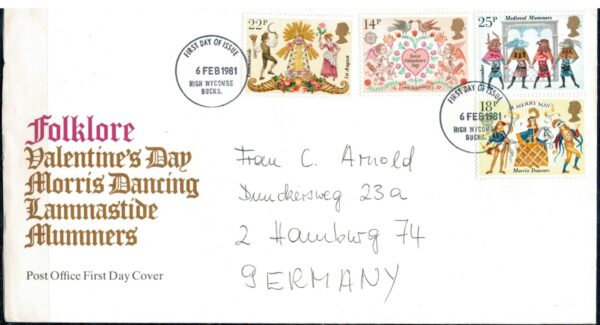 FDC EUROPA CEPT ANGLIA MI.867-870 NR1