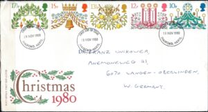 FDC BOŻE NARODZENIE ANGLIA MI.856-860 NR4