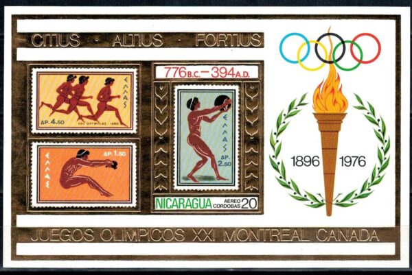 OLIMPIADA LETNIA NIKARAGUA MI.BL.90**