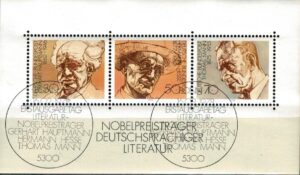 LAUREACI NAGRODY NOBLA W DZIEDZINIE LITERATURY NIEMIECKOJĘZYCZNEJ RFN MI. BL.16 KASOWANE
