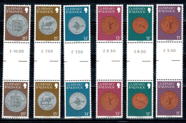 PIENIĄDZE ŚWIATA GUERNSEY MI.173-188** ROZDZIELONE PUSTYM POLEM