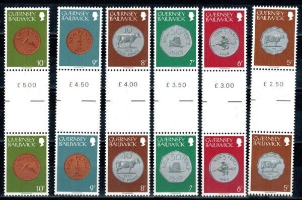 PIENIĄDZE ŚWIATA GUERNSEY MI.173-188** ROZDZIELONE PUSTYM POLEM - obrazek 3