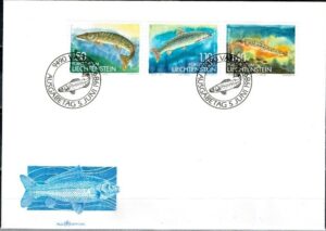 FDC RYBY LIECHTENSTEIN MI.964-966