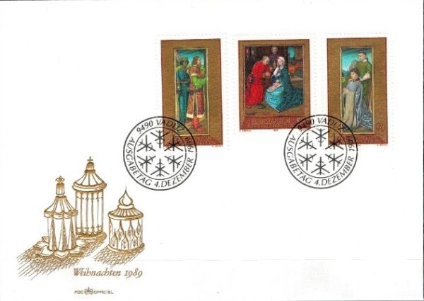 FDC BOŻE NARODZENIE LIECHTENSTEIN MI.978-980