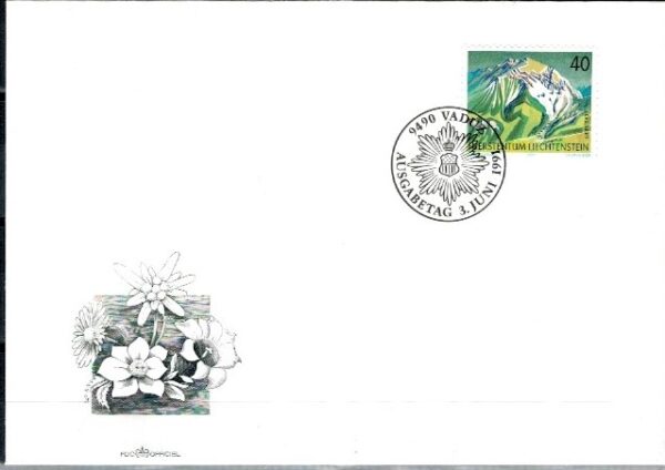 FDC GÓRY LIECHTENSTEIN MI.1023