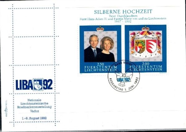 FDC SŁAWNI LUDZIE LIECHTENSTEIN MI.BL.14