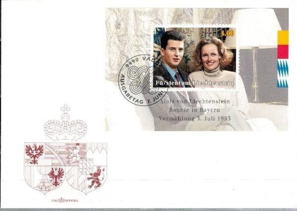 FDC SŁAWNI LUDZIE LIECHTENSTEIN MI.BL.15