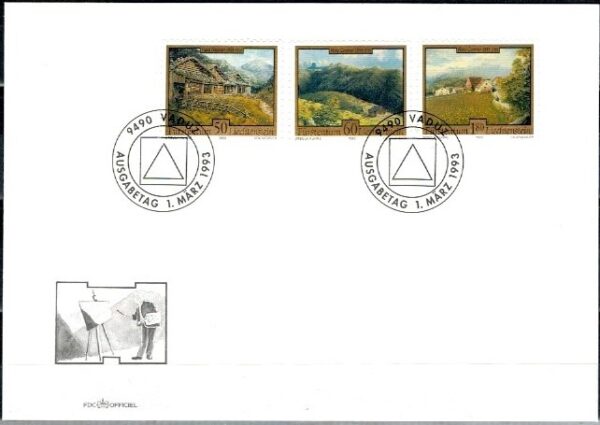 FDC MALARSTWO LIECHTENSTEIN MI.1056-1058