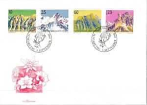 FDC GÓRY LIECHTENSTEIN MI.1000-1003