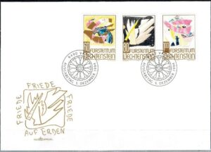 FDC BOŻE NARDZENIE LIECHTENSTEIN MI.1096-1098