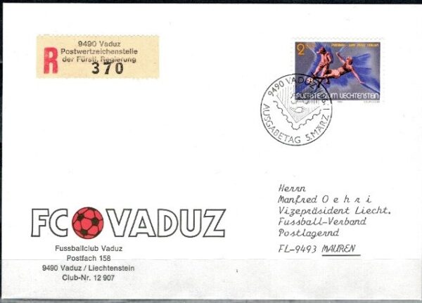 FDC MUNDIAL LIECHTENSTEIN MI.987 NR1