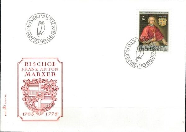 FDC SŁAWNI LUDZIE LIECHTENSTEIN MI.613