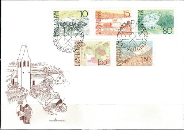FDC KRAJOBRAZY LIECHTENSTEIN MI.573-577