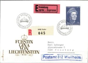 FDC SŁAWNI LUDZIE LIECHTENSTEIN MI.544 NR1