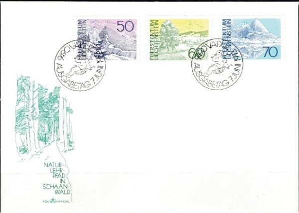 FDC KRAJOBRAZY LIECHTENSTEIN MI.584-586