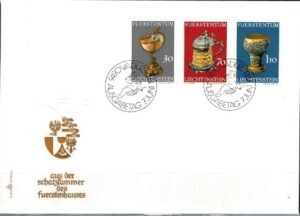 FDC SZTUKA LIECHTENSTEIN MI.587-589