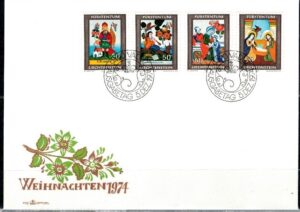 FDC BOŻE NARODZENIE LIECHTENSTEIN MI.616-619