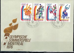 FDC OLIMPIADA ZIMOWA LIECHTENSTEIN MI.551-554