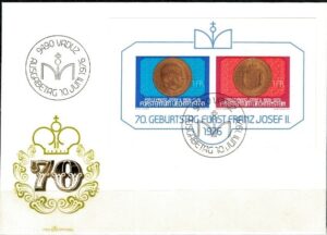 FDC ROCZNICA LIECHTENSTEIN MI.BL.10