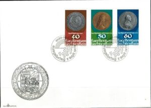 FDC PIENIĄDZE ŚWIATA LIECHTENSTEIN MI.710-712