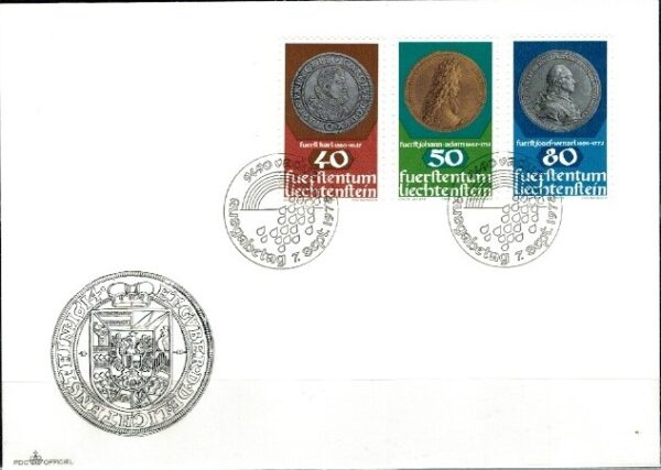 FDC PIENIĄDZE ŚWIATA LIECHTENSTEIN MI.710-712