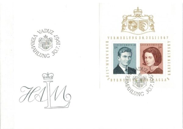 FDC SŁAWNI LUDZIE LIECHTENSTEIN MI.BL.7